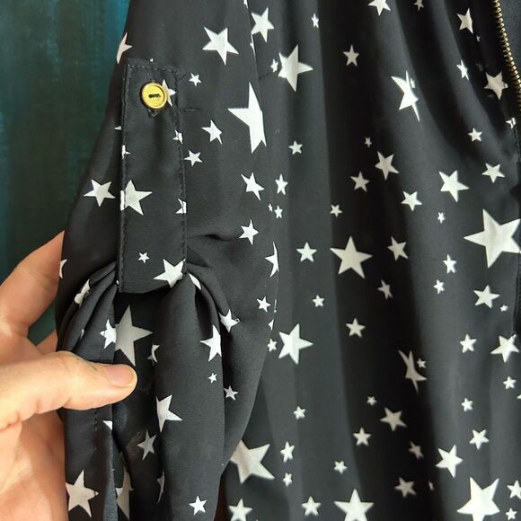 Stella Tweed Black Starry Blouse Size Medium - Picture 2 of 16